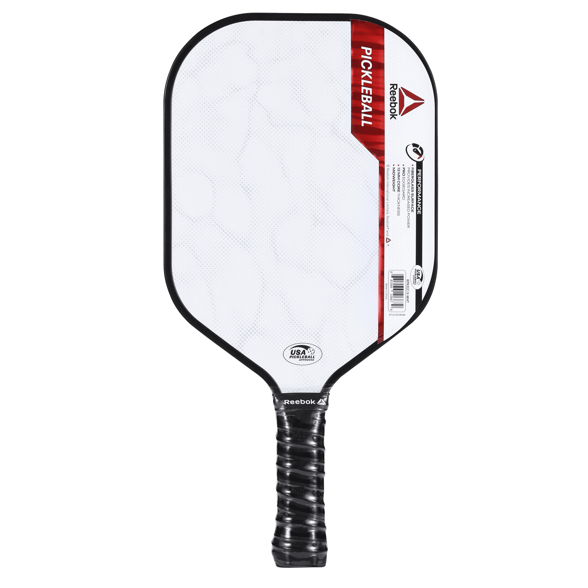 Reebok Lifestyle Lightweight Fiberglass Pickleball Paddle USAPA Approved, White