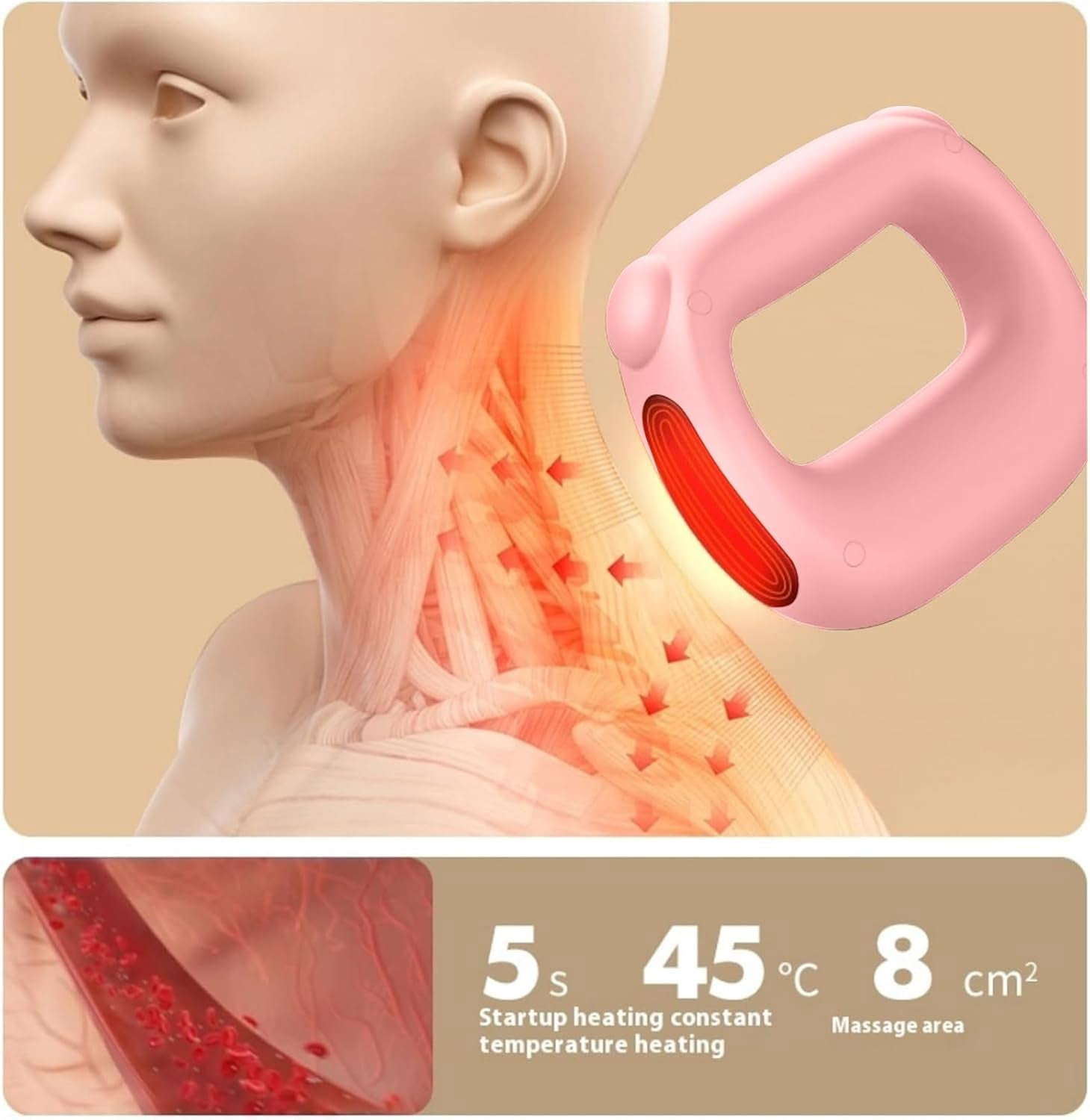 Deep Tissue Percussion Muscle Massage Gun: with Heat, Adjustable