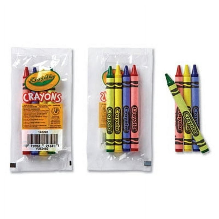 Crayola 520083 4-Count Standard Assorted Classroom Crayons in Cello Wrap  Pack - 360/Case