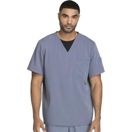 Dickies Xtreme Stretch Men Scrubs Top, V-Neck, Plus Size, 81910, 2XL, Light Pewter