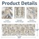 thumbnail image 5 of Cortina de repisa jinchan de lino con diseño floral 114x45 cm azul, 5 of 9