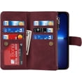 thumbnail image 5 of iPhone 13 Pro Max Phone Case Wallet for Women Men with Card Holder, iPhone 13 Pro Max Crossbody Case with Strap Shoulder Lanyard, Zipper Pocket PU Leather Cases,6.7 Inch Burgundy, 5 of 18