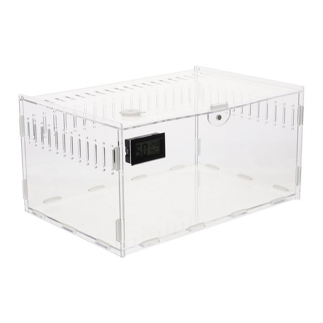 LOVEVER Boîte d'Alimentation pour Reptiles Conteneurs en Plastique Cage à Serpents Ermites Coques de Crabe Réservoir de Gecko