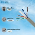 thumbnail image 4 of COMZON 1000ft Cat6a Stranded Ethernet Cable 24AWG UTP Unshielded Twisted Pair, 500MHz Network Speed 10Gbps, Bulk Spool for Networking, Gray, 4 of 7