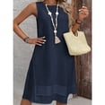 thumbnail image 3 of AURA Womens Plus Size Sleeveless Solid Color Maxi Dress Casual Round Neck A Line Summer Elegant Bigsize Dress, 3 of 6