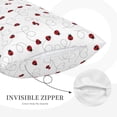 thumbnail image 3 of Rateoe Ladybugs Flying On Dotted Route Pattern Pillow Covers with Invisible Zipper(Pillows are not Included) Standard Pillowcases-16"x24", 3 of 6