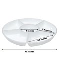 thumbnail image 3 of Efavormart 4 Pack | 12" White Plastic Serving Trays, Disposable Food Trays 6-Compartment With Silver Rim - Round, 3 of 11