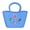 Blue, variant on Mini Rubber Tote Bag for girls/Small Rubber Beach Bag for kids