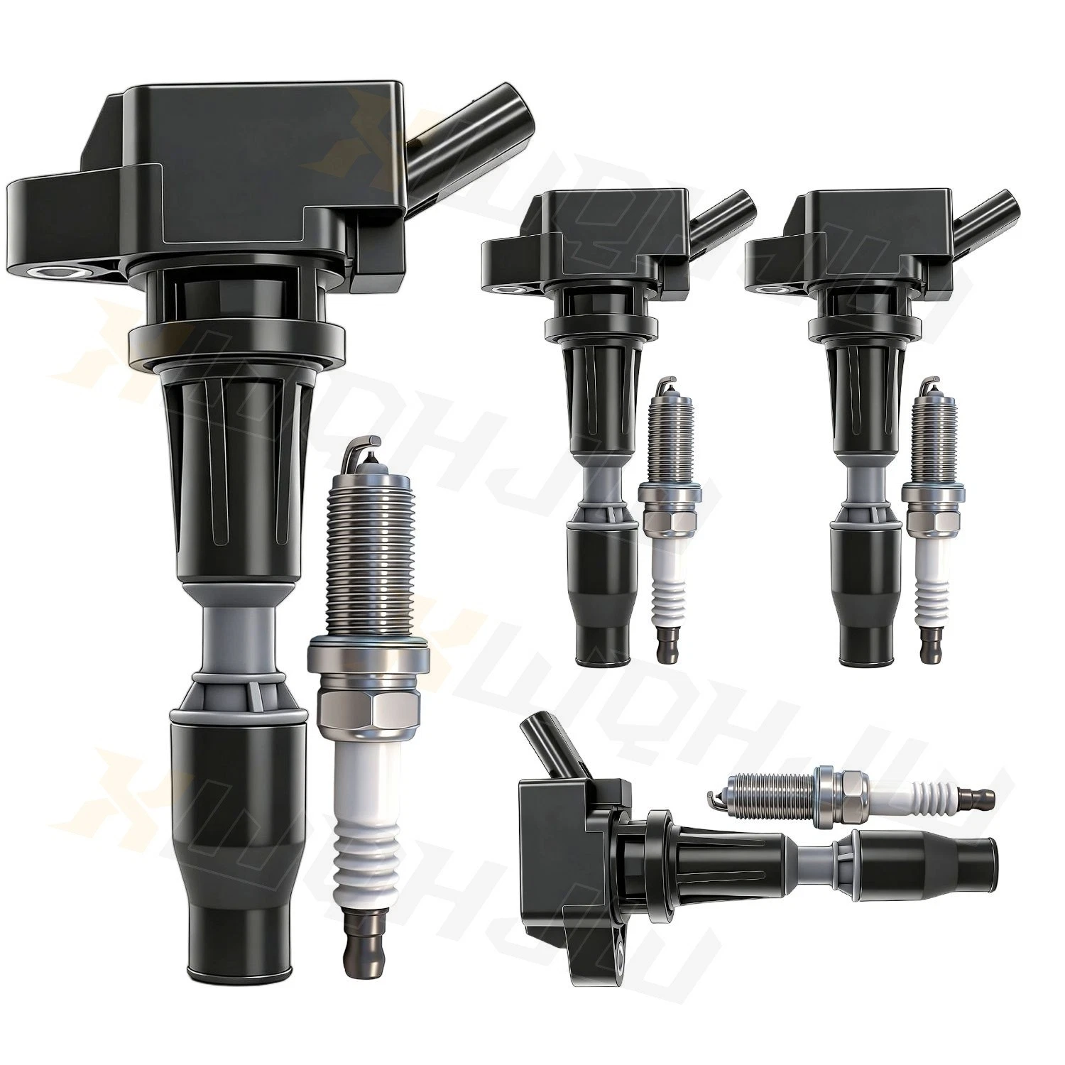 Ignition Coil Packs and Iridium Spark Plugs Kit Fit for Hyundai 2015-2019 Sonata