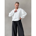 thumbnail image 2 of Jersey clásico de manga larga con solapa para mujer, Top holgado de manga larga con cremallera, ropa de calle deportiva, otoño e invierno, 2024, 2 of 5