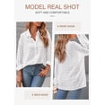 thumbnail image 3 of Asyoly Women Chiffon Blouse Swiss Dot Long Sleeve Button Down Casual Shirt Tops, 3 of 7