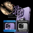 thumbnail image 5 of Dteck Magnetic Case for iPhone 15, MagSafe Compatible iPhone 15 Case with Built-in Screen Protector, Electroplating Metal Bumper Hybrid PC Back with Camera Lens Protector Logo Window View, Purple, 5 of 6