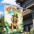 thumbnail image 3 of Happy St. Patrick’s Day Cocker Spaniel with Green Hat Shamrocks Rainbow House Flag 28x40in Double Sided Cockers Dog Lover Gifts Outdoor Decor - 03007, 3 of 5