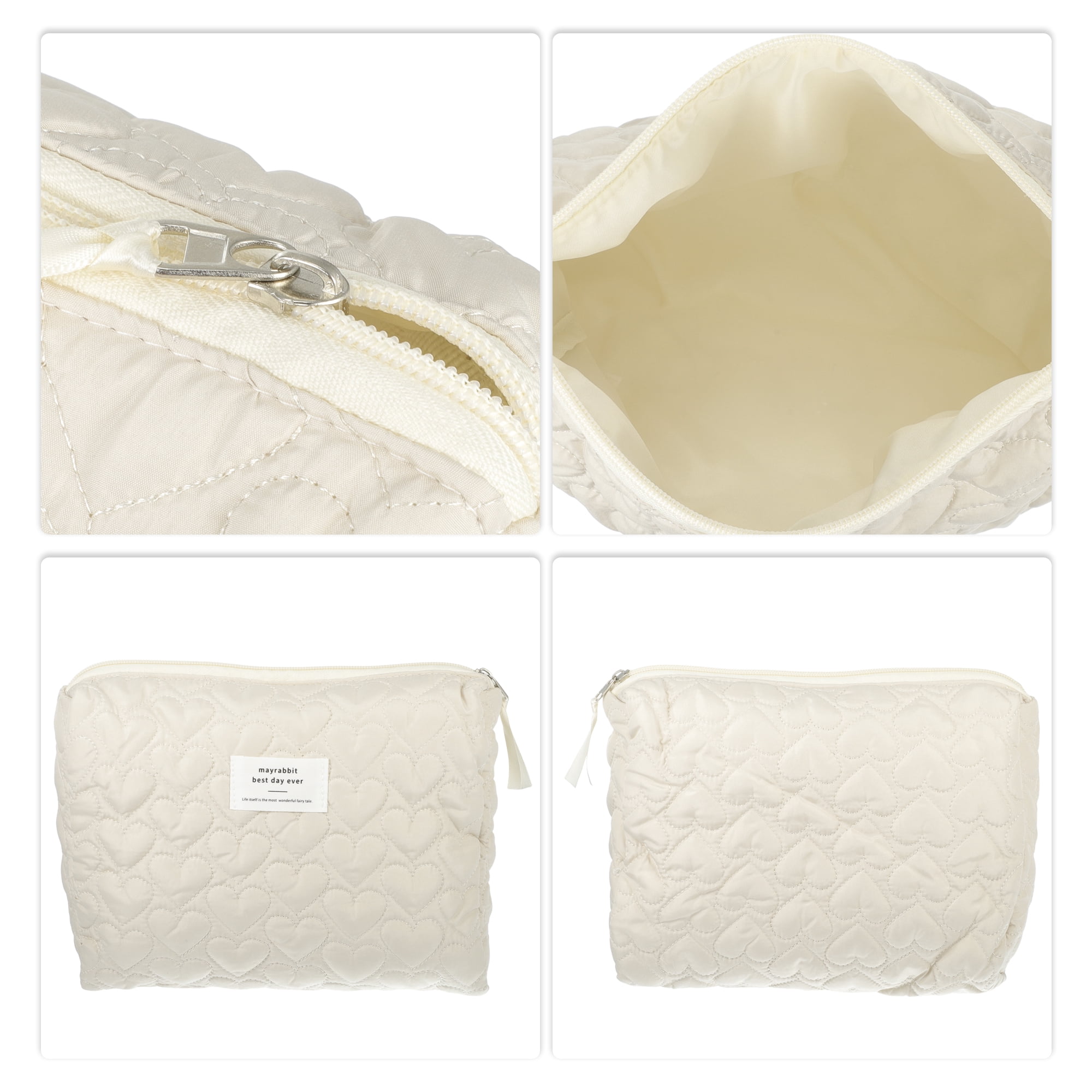 Unique Bargains 1Pc Women Portable Heart Storage Makeup Bag for Vacation Camping Khaki