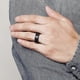 thumbnail image 3 of 8mm Black Tungsten Carbide Wedding Band Ring For Men Blue Grooved I Love You Center Comfort Fit, 3 of 4