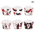 thumbnail image 1 of 6pcs Halloween Cupcake Wraps Cake Toppers Label Marking for Food Sandwich Muffin, 1 of 4