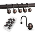 thumbnail image 2 of Shower Curtain Hooks Oil Rubbed Bronze,Rustproof Decorative Shower Curtain Rings,16 Pcs, Bronze, 2 of 6