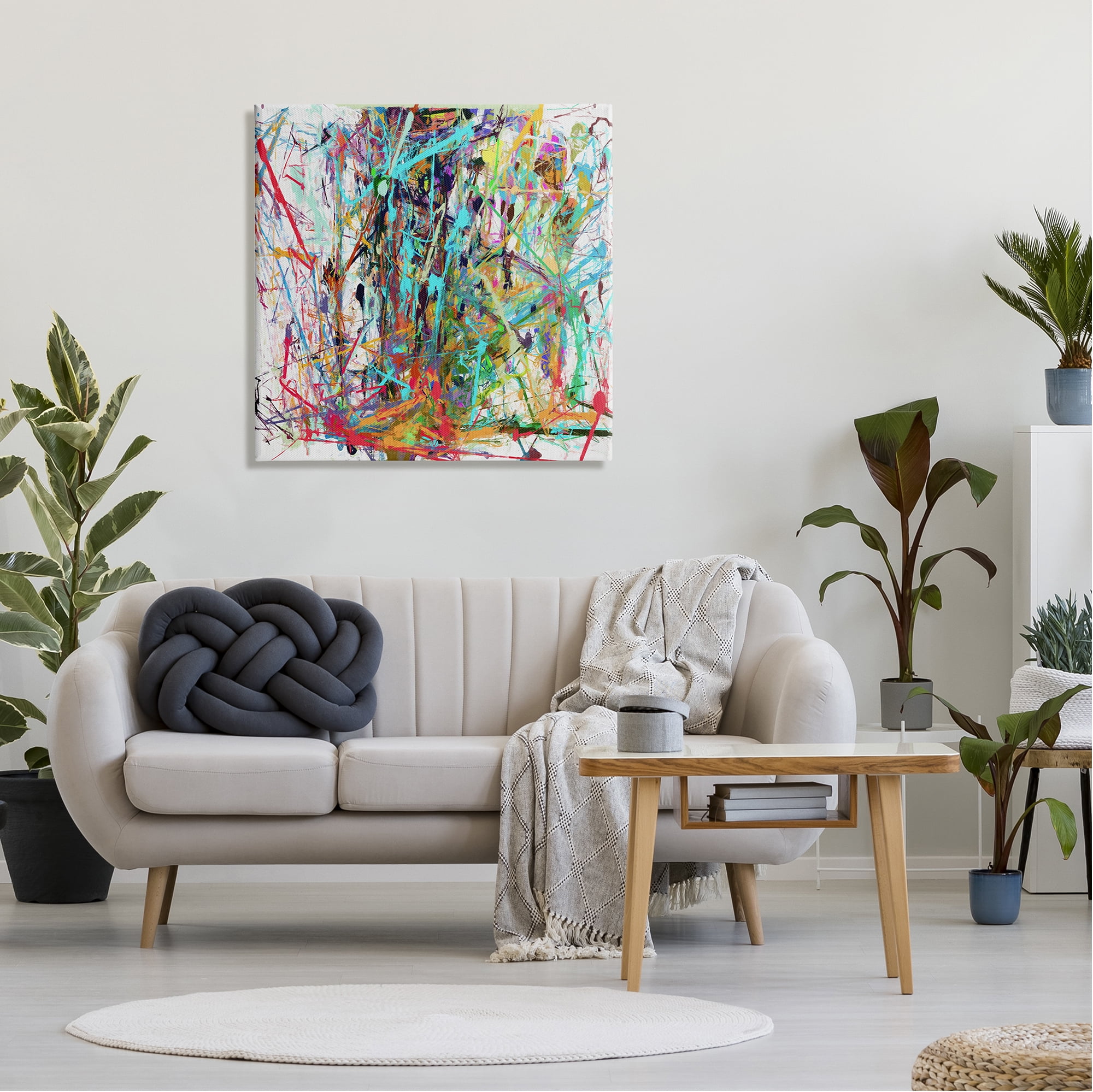 Stupell Industries Urban Splatter Chaotic Abstraction Abstract Painting Gallery Wrapped Canvas Print Wall Art, 30 x 30