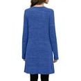 thumbnail image 5 of Ygbgbb Long Sleeve Dress for Women Loose A-Line Midi Dress Loungewear Dresses Solid Crewneck Tunic Tops with Decorative Buttons Blue XL, 5 of 6