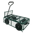 thumbnail image 3 of Heavy Duty Steel Garden Cart Make It Easier to Transport Firewood,Bears 550 lbs,with 180 Degree Steering Range Handle Control and 10 Inches Pneum,for Outdoor,Garden and Beach,Green, 3 of 7