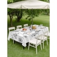 thumbnail image 4 of Outdoor Tablecloth with Umbrella Hole for Patio/Picnic/Party/Camping, Black Dandelion Waterproof Table Cloth Rectangle Table Cover Washable, Spring Country Modern Minimalist Flower (60"x 120"), 4 of 8