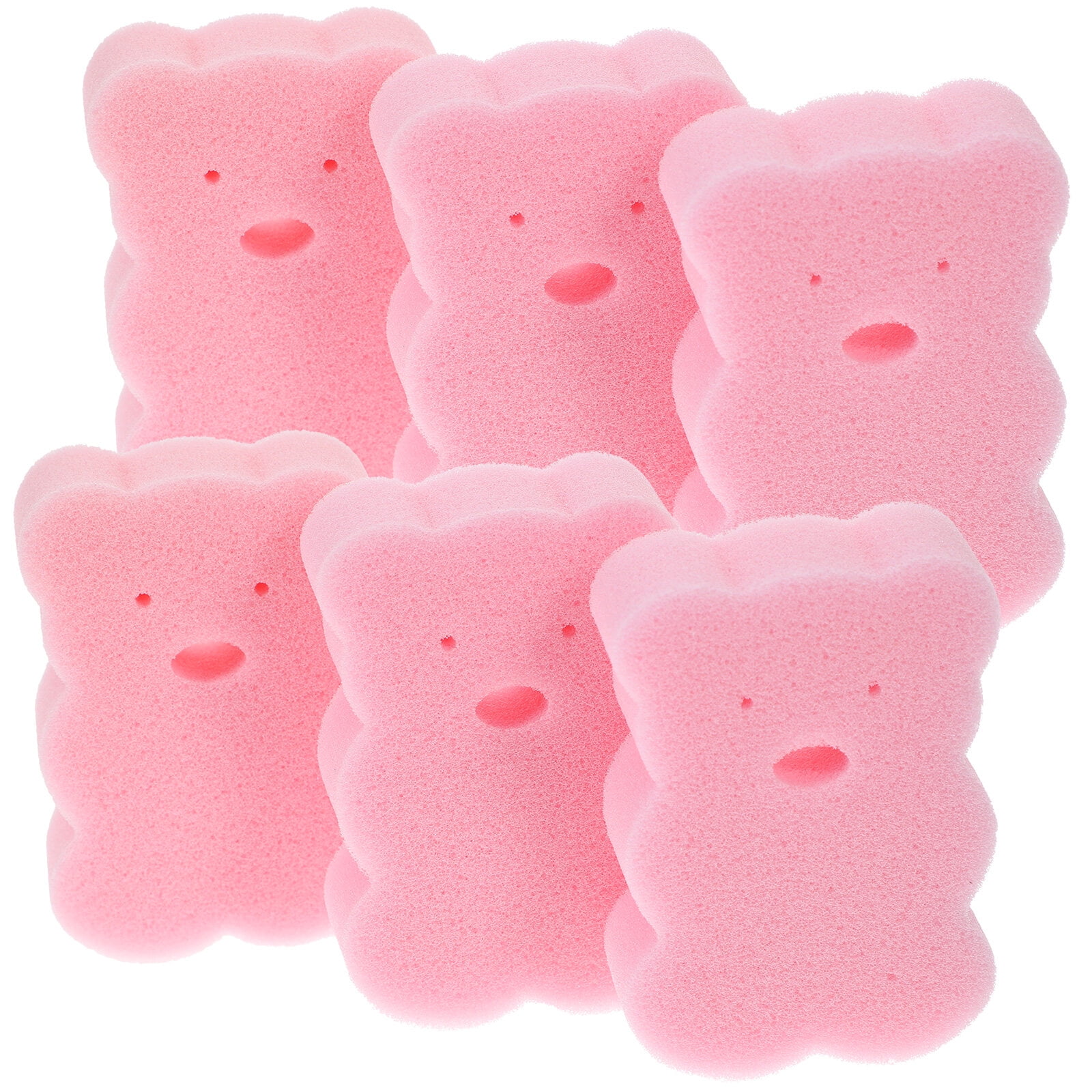 6Pcs Baby Bath Sponges Bear Shape Shower Sponges Bathroom Supplies for