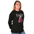 thumbnail image 5 of Fight Boxing Breast Cancer Warrior Women's Long Sleeve T Shirt Brisco Brands M, 5 of 6