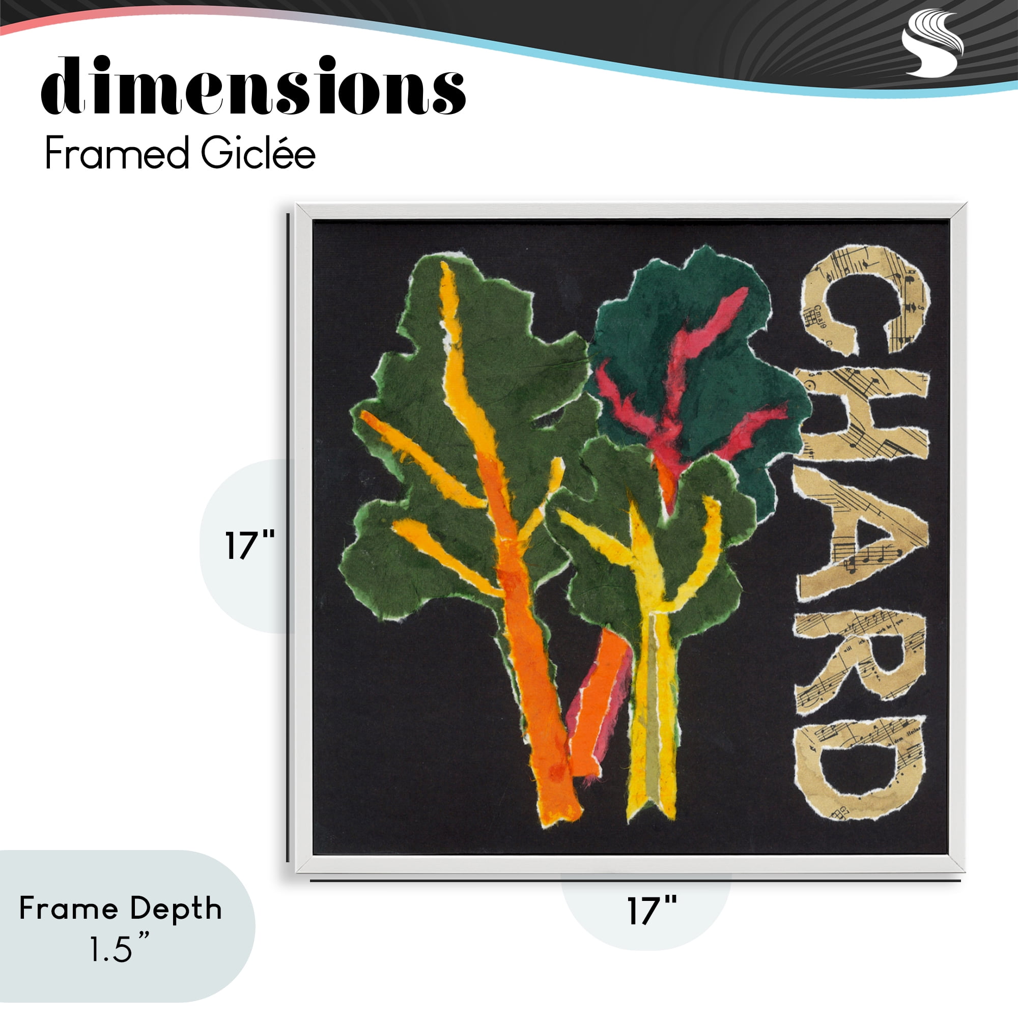 Stupell Industries Chard Leafy Vegetable White Framed Giclee Art, design by Nancy Overton