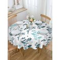 thumbnail image 5 of Farm Teal Green Leaves Round Tablecloth 54 inches Country Style Plant Leaf Rustic Floral Waterproof Oil-Proof Table Cloth Round Table Cover for Holiday Party Picnic Dinner Decor Indoor Outdoor Use, 5 of 9