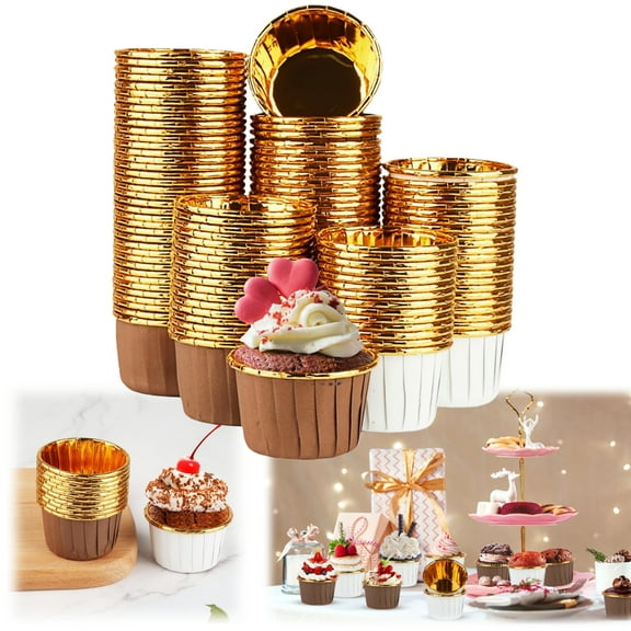 WuPing 120 Pcs Mini Muffin Cups, Paper Cupcake Liners, Greaseproof & Waterproof Baking Cups, Muffin Mold Paper