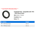 thumbnail image 2 of Crankshaft Seal - Compatible with 1993 - 2002 Nissan Quest 1994 1995 1996 1997 1998 1999 2000 2001, 2 of 2