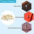 thumbnail image 4 of Uxcell 12 Set 8.5*12*5.5mm Spikes for Clothes Screw Flat Head Spikes Rivets Metal Light Gold, 4 of 6