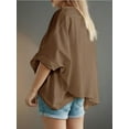 thumbnail image 6 of Women's T-shirt Round neck short-sleeved casual tops Elegant solid colour T-shirt tops, 6 of 6