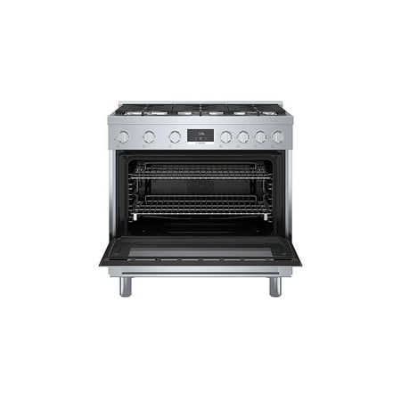 Bosch - 800 Series 3.5 cu. ft. Freestanding Gas Convection Range with 6 Dual Flame Ring Burners - Stainless steel