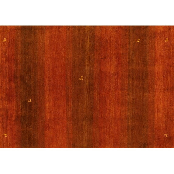 Ahgly Company Indoor Rectangle Abstract Yellow Contemporary Area Rugs, 5' x 7'