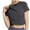 Gray, variant on Lovskoo 2024 Women's Summer Workout Shirts Causal Short Sleeve Blouse Round Neck Crop Tops Twist Front Tee T-Shirt Rose Gold S