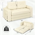 thumbnail image 5 of WENTUM Pull Out Loveseat Boneless Couch,Sleeper Sofa, Folding Couch Bed with Pillow for Living Room Bedroom, Beige, 5 of 8