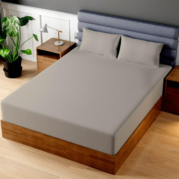 Superity Linen Drap-Housse - Housse de Matelas 100 % Coton Taille Complète - Doux, Lisse et Confortable - 200 Fils - Drap s'Étire à 16 Pouces pour un Ajustement Parfait