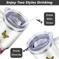 thumbnail image 3 of 40 oz Butterfly Tumbler with Handle and Straw Lid,Leak Proof Travel Stainless Insulated Tumbler,Cup Holder Friendly,Perfect for Outdoor Travel Car and Sports, 3 of 5
