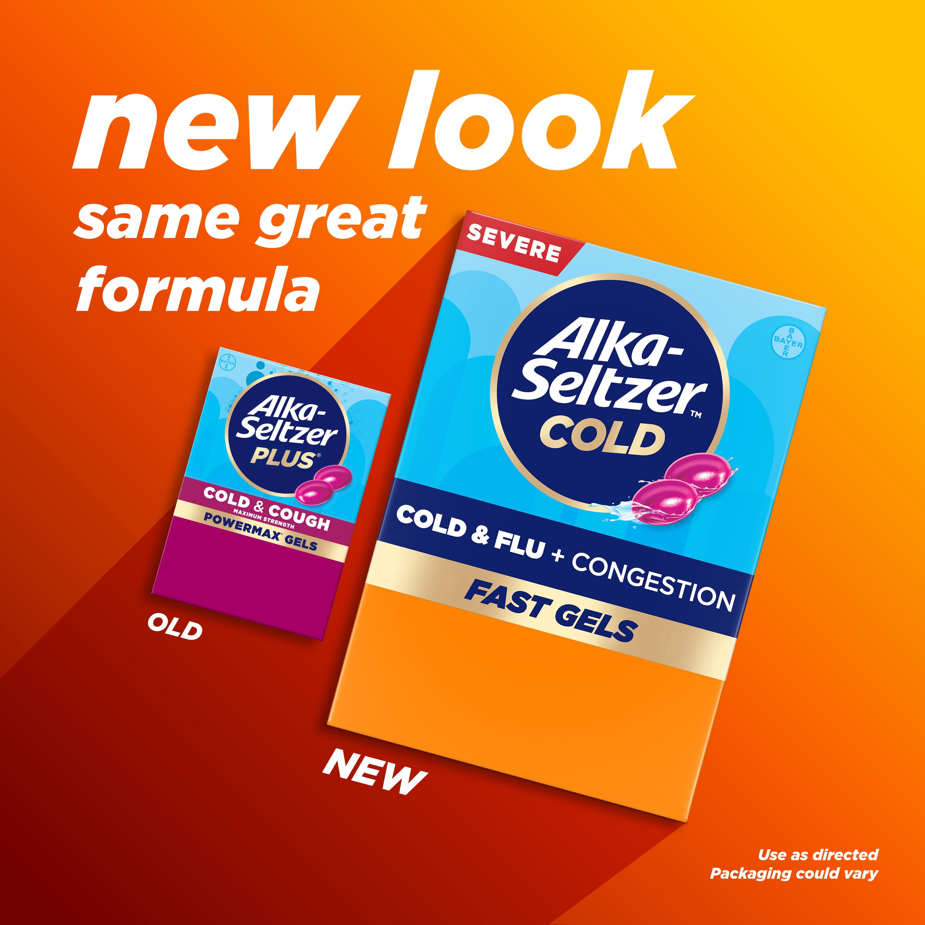 Alka-Seltzer Cold, Cold & Flu + Congestion Severe Fast Gels, 24 Count