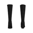 thumbnail image 2 of BLISSFUL STEP Women's Round Toe Block Heels Knee High Boots Black 7, 2 of 7