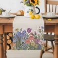 thumbnail image 5 of Watercolor Flower Table Runner, Blue Pink Floral Kitchen Table Runners Dress Scarves for Table Decorations Party/Restaurant/Indoor Outdoor Use, 13x108in, 5 of 9