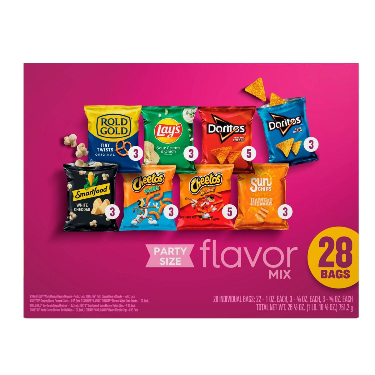 Frito-Lay Chips and Snacks Fun Times Mix Party Size Variety Pack - 28ct