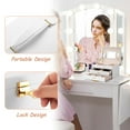 thumbnail image 4 of Gogcaro 3-Tier Jewelry Box, Travel Jewelry Case with Handle, 2 Drawers, Lockable Jewelry Organizer with Mirror, Jewelry Storage, Modern Style, Gift for Loved Ones, White, 4 of 7
