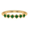 1/4 CT Emerald Stackable Ring for Women, Prong Set Emerald Geometric Ring, Geometric Stackable Ring, May Birthstone Ring, 14K Yellow Gold, US 6.00