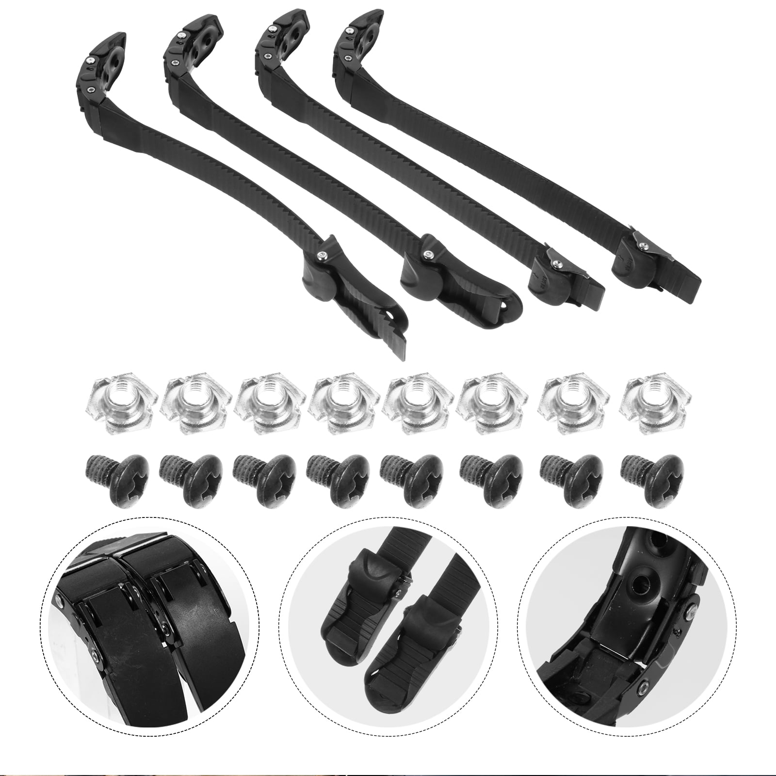 Kit De 2 Ceintures à Boucle Réglables Pour Patins – Sangles De Remplacement Universelles – Noir