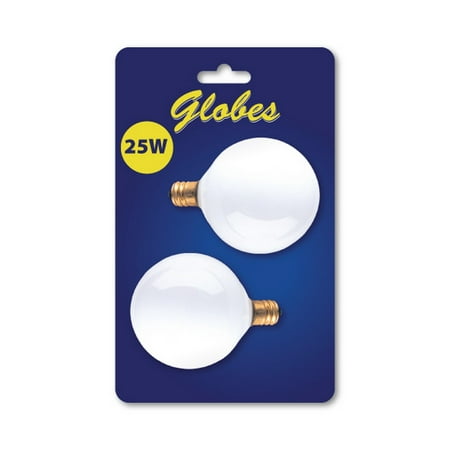 

Globes Incandescent G16 1/2 E12 25 watt 120V 2520K Light Bulb in White 2/PK Pack of 12