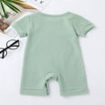 thumbnail image 3 of Baby Romper Letter Rainbow Print Crew Neck Short Sleeves Breathable with Bottom Snaps Jumpsuit, 3 of 7