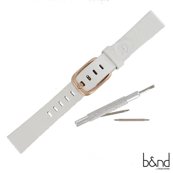 Hadley Roma BND200 Italian Leather Watch Band 16mm - White  NEW