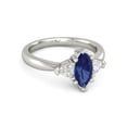 thumbnail image 3 of HeartsAndYou 2ct Natural Blue Tanzanite Trilogy Ring 14k SOLID White Gold Trillion Accent, 3 of 9